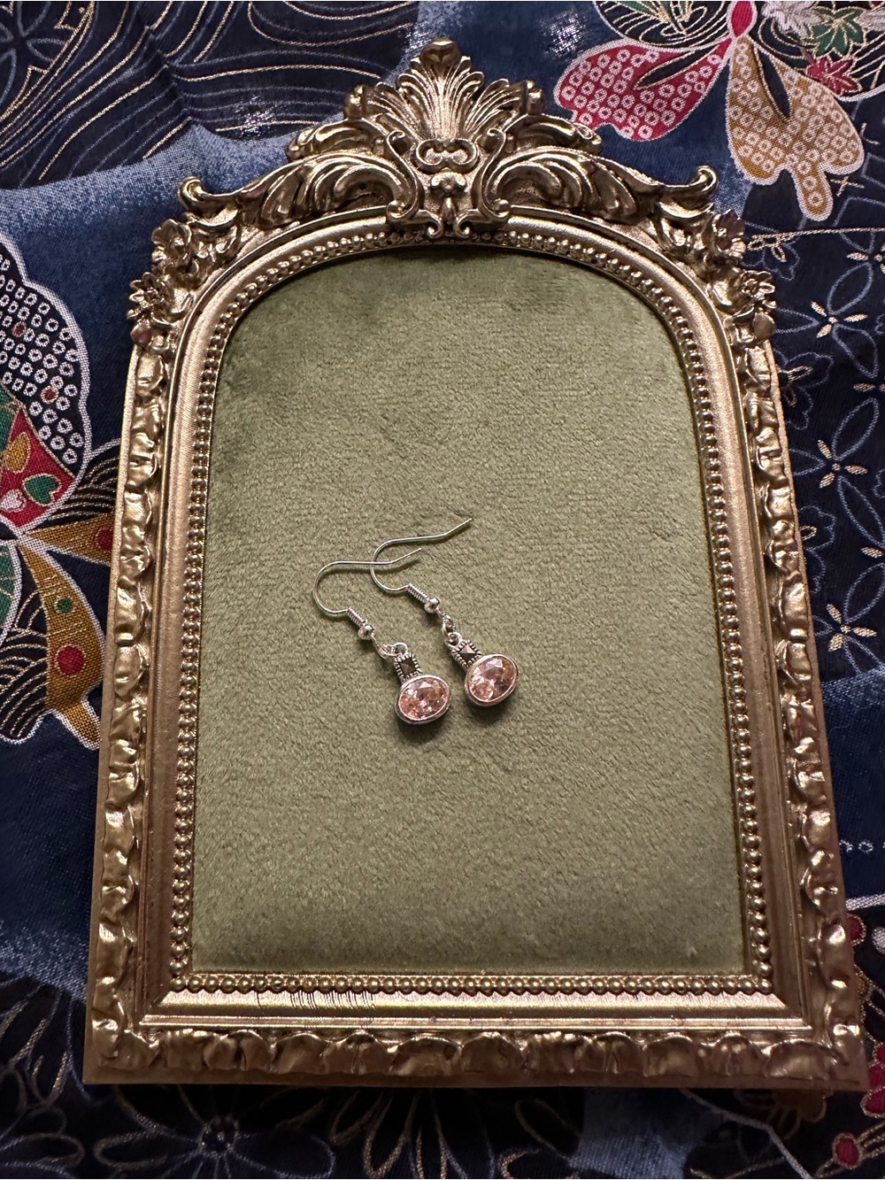 Silver Unlimited Pink Crystal Drop Earrings Sterling Silver